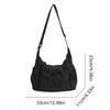 Damen Zugband Crossbody Tasche Nylon Stilvolle Karomuster Tote Tasche Große Kapazität Trendige Umhängetasche Einkaufen Date Handtasche