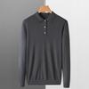 2025 Men's Polo Wool Short Sleeve Lapel Sweater - Spring/Autumn Fashion