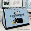 2026 Desk Calendar Coil Portable Mini Calendar Cute Cat Schedule Planner Office School Supplies Cartoon Desktop Decoration