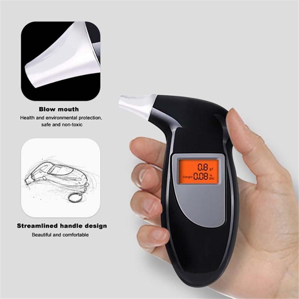 Přesně přenosný digitální dechový alkohol tester Profesionální dechový analyzátor Mini Police Alcotester LCD obrazovka Alkoholový dechový tester Podsvícení displeje