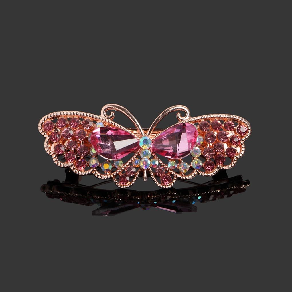 Damen Bruce Automatische Haarspange (Rosa) Haarschmuck Punktnadel