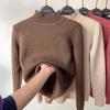 Thicken Velvet Turtleneck Sweater Women Korean Fashion Lined Warm Sueter Knitted Pullover Slim Top Winter Jersey Knitwear Jumper