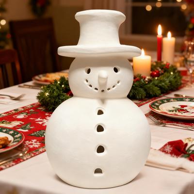 Resin Snowman Artificial Fake Chrismas Decoration Paint Snowman For Porch Table Kitchen