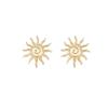 Stylish Sunflower Eye Stud Earrings - Imitation Silver, Versatile Women's Fashion Jewelry for Christmas