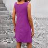 Women's Emperament Commuting Solid Color Loose Dress Faashion Sleeveless Dress
