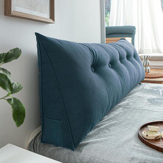 Headboard Wedge Pillow Triangular Headboard Cushion With Side Pocket Bed Bolster Pillow