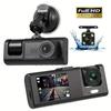 3 canais carro dvr hd 1080p 3-lente dentro do veículo traço camtrês vias câmera dvrs gravador de vídeo registrador dashcam filmadora