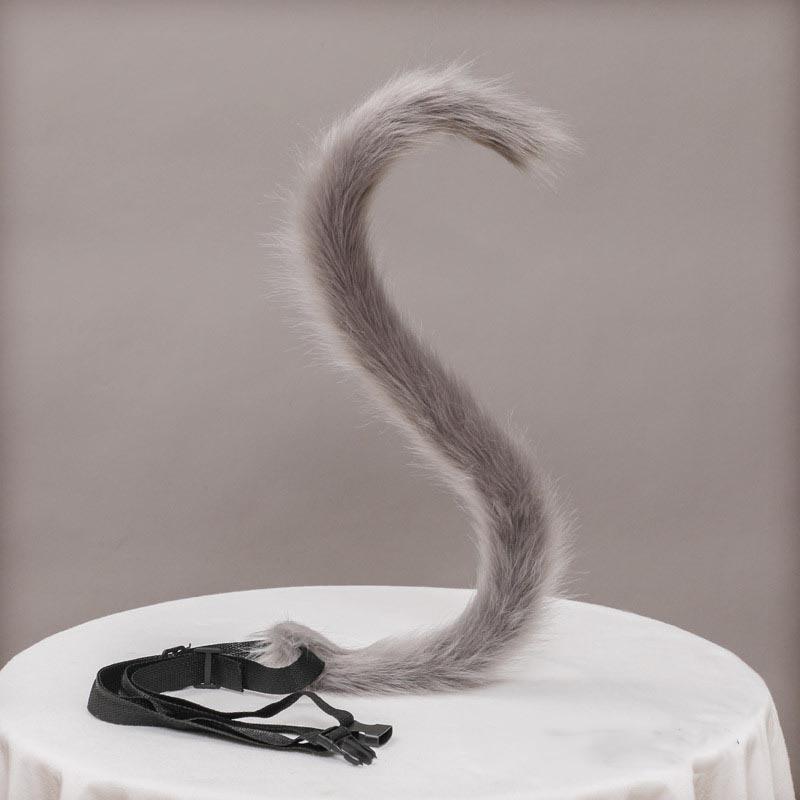 

Реалистичная повязка на голову в стиле Лолиты с плюшевыми кошачьими ушками, кошачий хвост, аксессуары для косплея, ручная работа, имитация ушей животных, головной убор на Хэллоуин, Kawaii