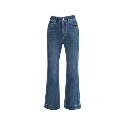 Four-sided Elastic Jeans for Women's New High-waisted Elastic Slim Small Flared Pants
