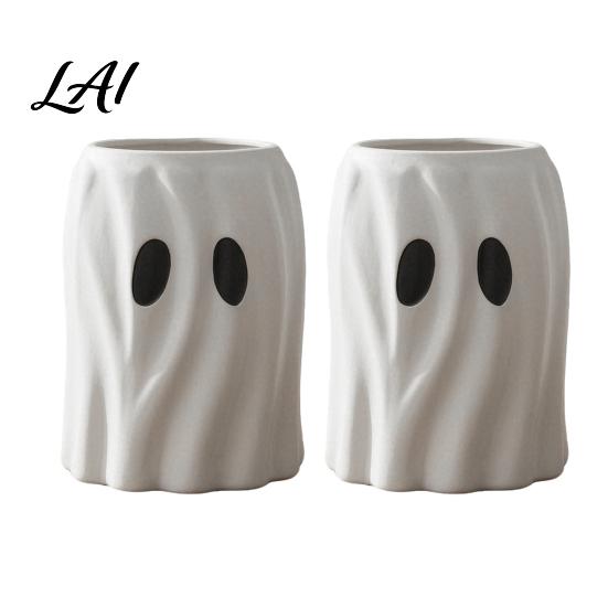 Minimalist Ghost Ornament Cute Flowerpot Resin Halloween Planter for Indoor Home Flower