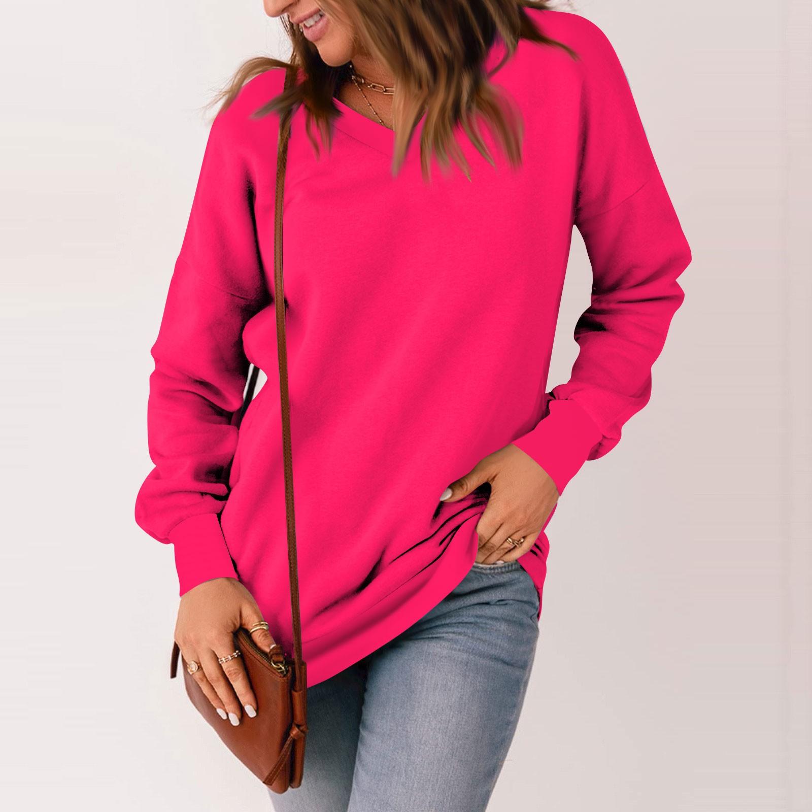 Женская повседневная толстовка с v-образным вырезом — фото 10