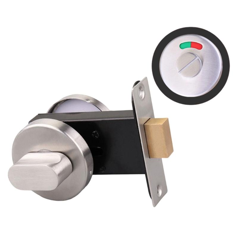 Öffentliche Toilettentürverriegelung mit rot-grünem Besetzt-Frei-Schild, Toilettenkabinentürriegel für öffentliche Toiletten