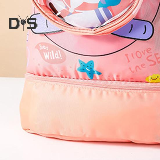 Kids Swim Bag Cartoon Printed Drawstring Backpack Lightweight Beach Swimming Pool Gym Bag Waterproof Sports Storage Pouch