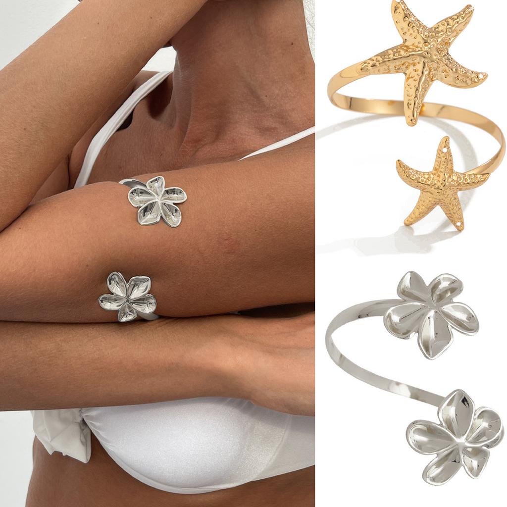 Elegant Armband Chain Blingbling Star Arm Bracelets for Women Delicate Flower Armlet Armband Open Bangle
