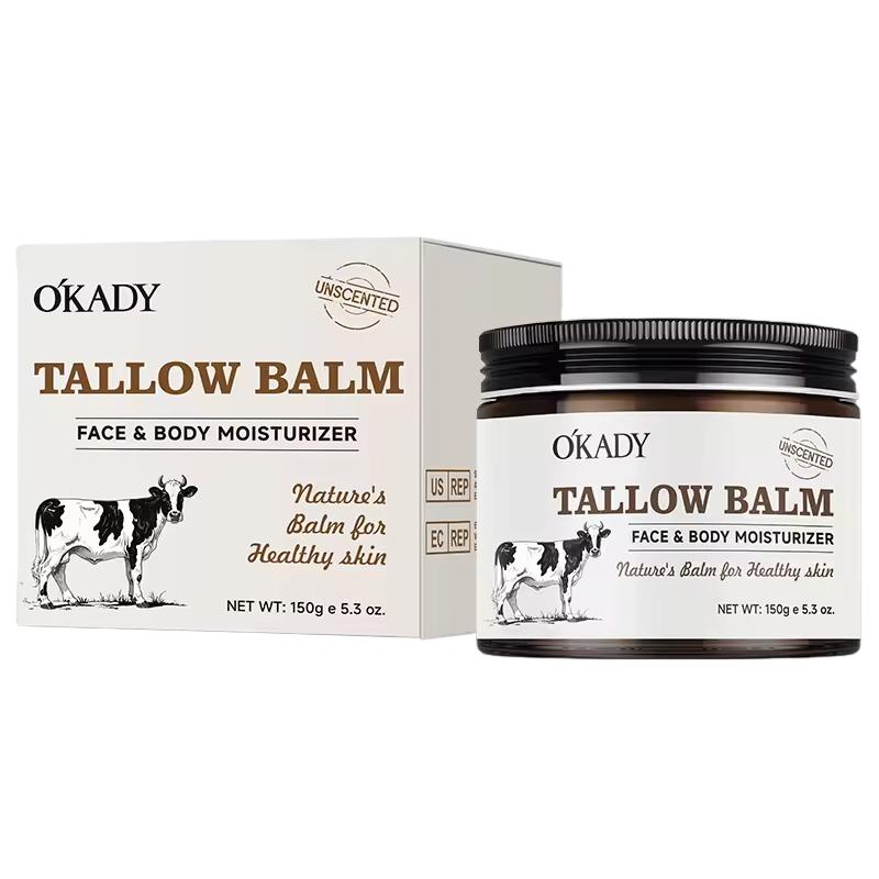 Okady Soft Texture Natural Vegan Tallow Skincare 150G Beef Tallow Moisturizer Body & Face Tallow Cream