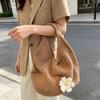 Lazy wind woven tote bag women's spring summer hollow simple knitted bag large capacity seaside vacation shoulder bag