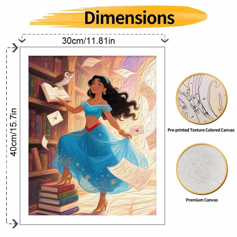 Disney Princess Jasmine Painting By Numbers Kit Hand Painting Home Decor