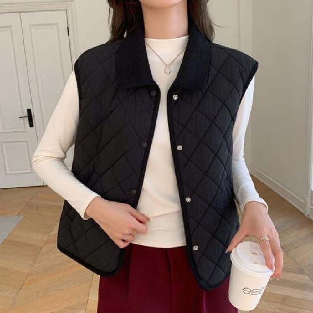 Navava Women S Lightweight Padded veSt Nc470 Diamond Quilting Collar