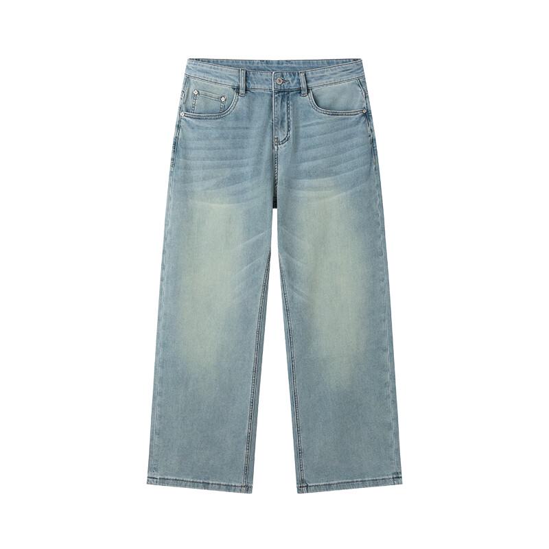 NVG·YOUNG Men's Wide Straight Loose Denim Jeans