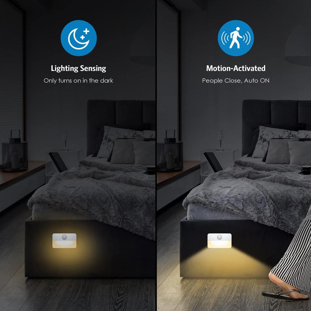 Smart Wireless LED Motion Sensor Night Light for Home, Wake-up, Bedside, Bathroom, Hallway, and Closet