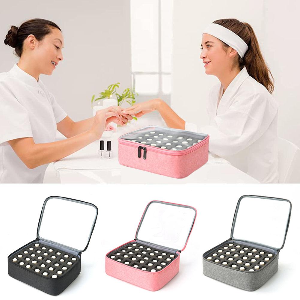 30 Bottles Nail Polish Storage Bag Portable Hand-held Large Capacity Nail Varnish Organizer Bag, Holds up to 30 Bottles(15ml)