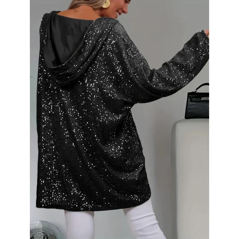 JKASHDK Women's Fashion Casual Solid Color Print Long Sleeve Hooded Hoodies & Sweatshirts