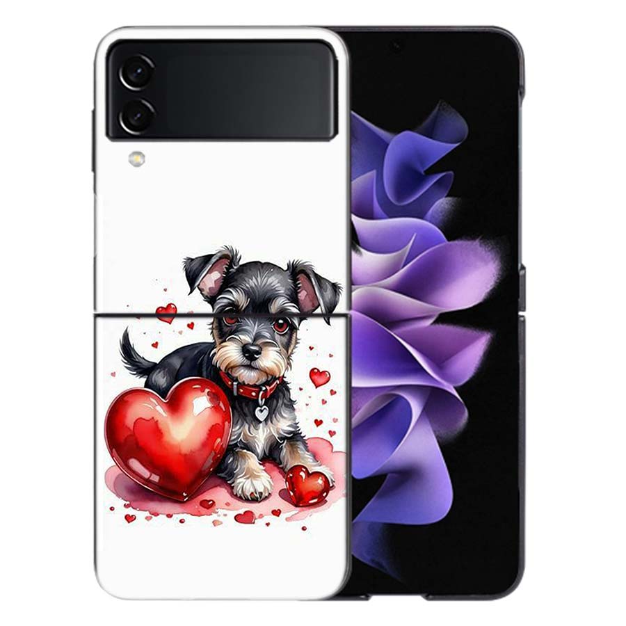 Lovely Puppy Heart Dogs Coque For Samsung Z Flip7 6 Galaxy Case Shockproof Z Flip5 Z Flip3 4 5G Hard Cover Phone TPU PC Hard Fu