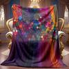 Cozy Fleece Blanket Featuring a Vibrant Rainbow Design, Ideal for All Seasons with a High-Definition Digital Print. A Perfect Present for Loved Ones,