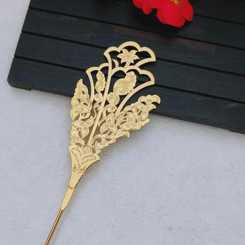 Yizhan Doppelseitiger DIY Haarnadel im Tang-Stil Hanfu - Antiker Übergroßer Kopfschmuck