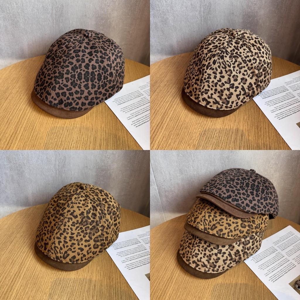 Fashionable Retro Splice Design Leopard Print Women Casual Beret For Summer Fashion Enthusiasts