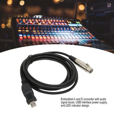 Geräuscharmes USB-zu-XLR-Mikrofonkabel Plug-and-Play-USB-Mikrofonkabel Karaoke-Singen