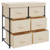 Storage Cabinet with 6 Drawers 55 * 29 * 55 cm Cream Steel