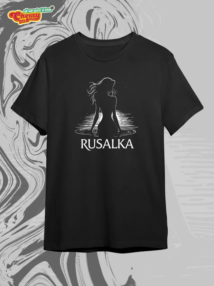 Black T-shirt with killer whale print XL