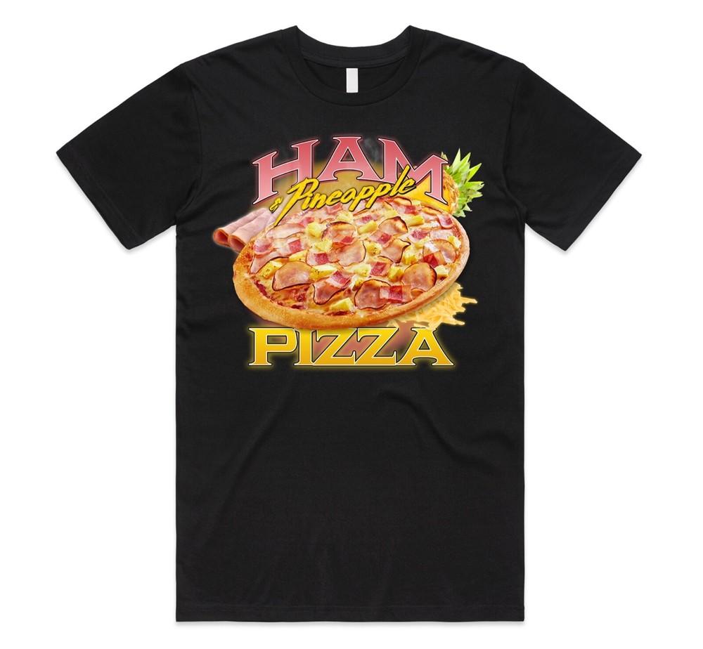 

Ham & Pineapple Pizza Homage T-shirt Tee Funny Food Gift Hawaiian Lovers Joke 3XL