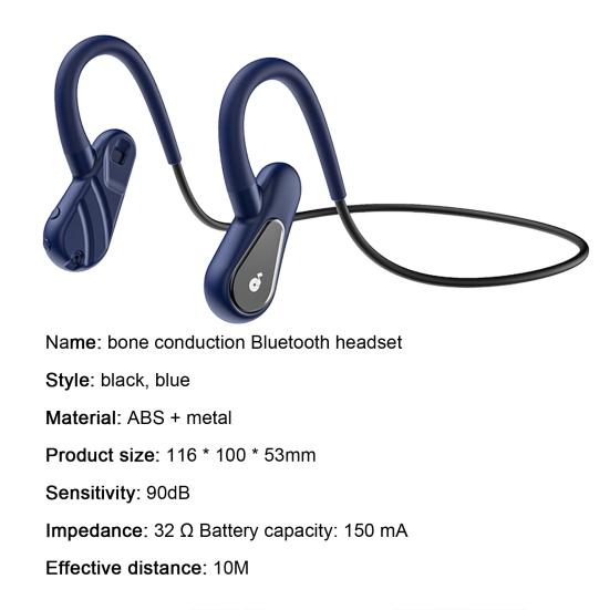 A01 Bluetooth-compatible Earphone Ear Hook Bone Conduction Built-in 16G Memory Wireless Sports Headphone for Mobile Phone