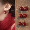 Fashion An Pearl Earring Hook Retro Simple Style Round Earring Women Lightweight Luxury Versatile Ear Ring