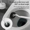 Toilet Brush with Holder No Drill Long Handle 360° Deep Cleaning Soft Bristles Quick Drying Anti-Drip BathroomWC Cleaning Brush
