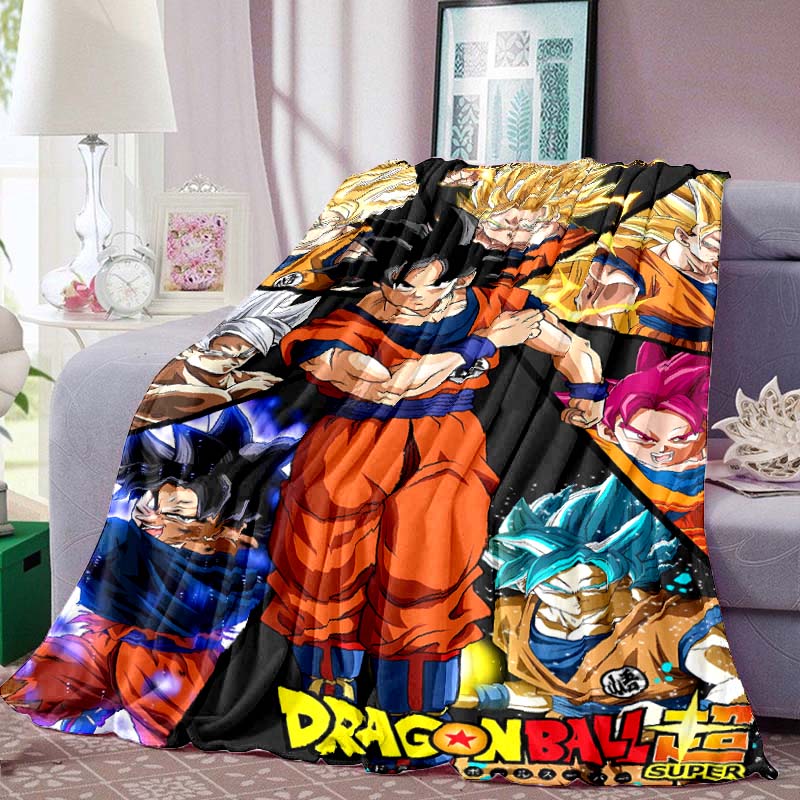 Dragon Ball Anime Print Blanket Warm  Comfortable Flannel Blanket for Bedrooms, Sofas, Beds, Chairs, Picnics, Travel-LXR10