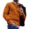 Men's   Big Size  Knitting  Long Sleeves  Twisted Flower  Pullover  Sweater