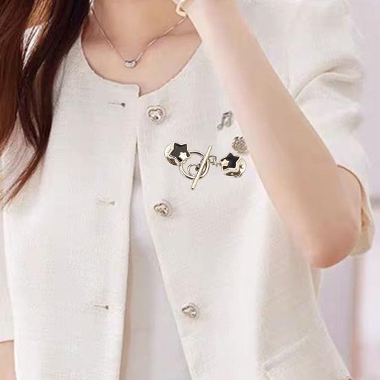 5 Pcs Chain Button Pins Cardigan Closure Fastener No Sewing Detachable Decorative Buttons for Sweaters Cardigans