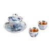 Su Shi Ceramic Gilded Silver Peony Gaiwan Tea Set