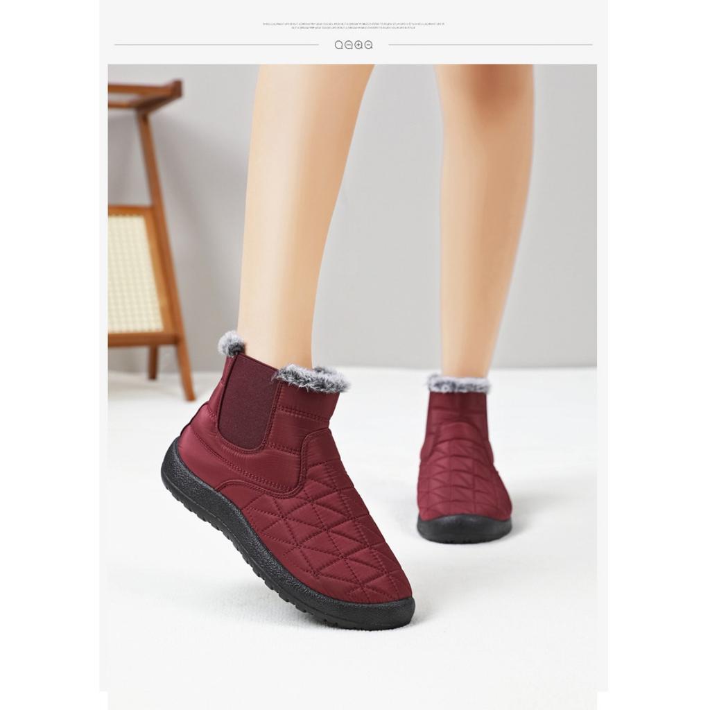 Women's Snow Boots, Winter Cotton Shoes, Cold Resistant and Warm Cotton Boots with Thick Fleece, Versatile Women's Shoes