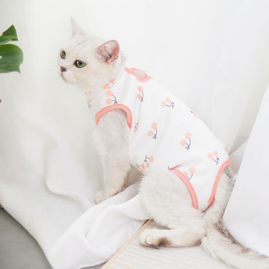 Pet Surgery Recovery Suit Cute Pattern Prevent Bite/Lick Milk Fiber Fabric Thicken Pet Dog Cat Neutering Suit for Home