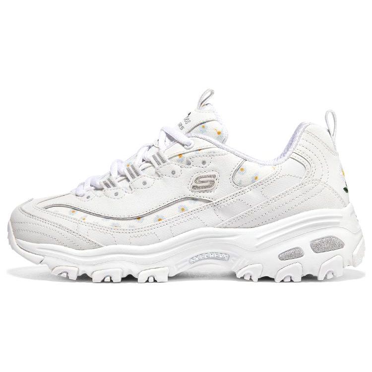 Skechers D LITES 1.0 Women White Low Top Dad Shoes 896180-WHT 35.5