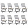 Maison Exclusive - Folding Outdoor Chairs Set of 8 and Cushions Acacia Wood