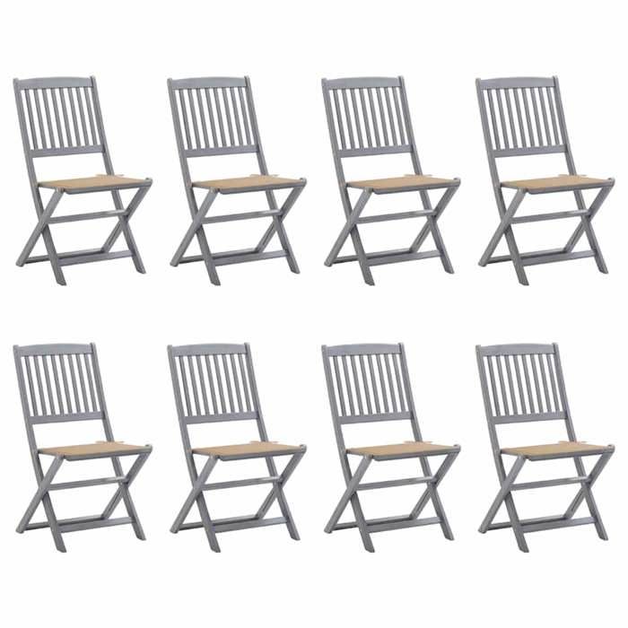 Maison Exclusive - Chaises pliables d'extérieur lot de 8 et coussins Bois d'acacia