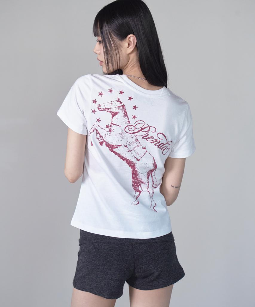 PRENDA Linn Semi Crop Tee White