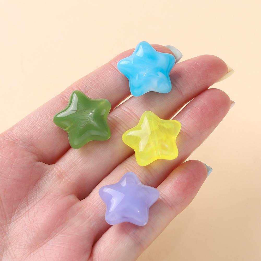 5pcs/Lots Acrylic Pentagram Beads Colored Star Shaped Spacer Loose Beads for DIY Jewelry Making Earrings Phone Chain Findings