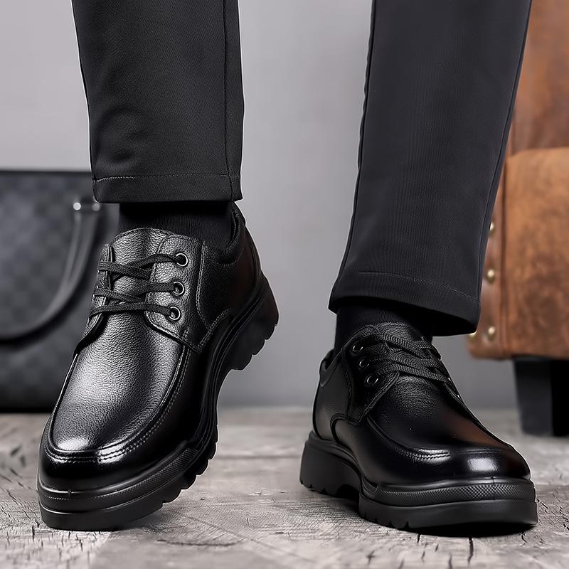 Men's shoes genuine leather men's business casual non-slip platform leather shoes men