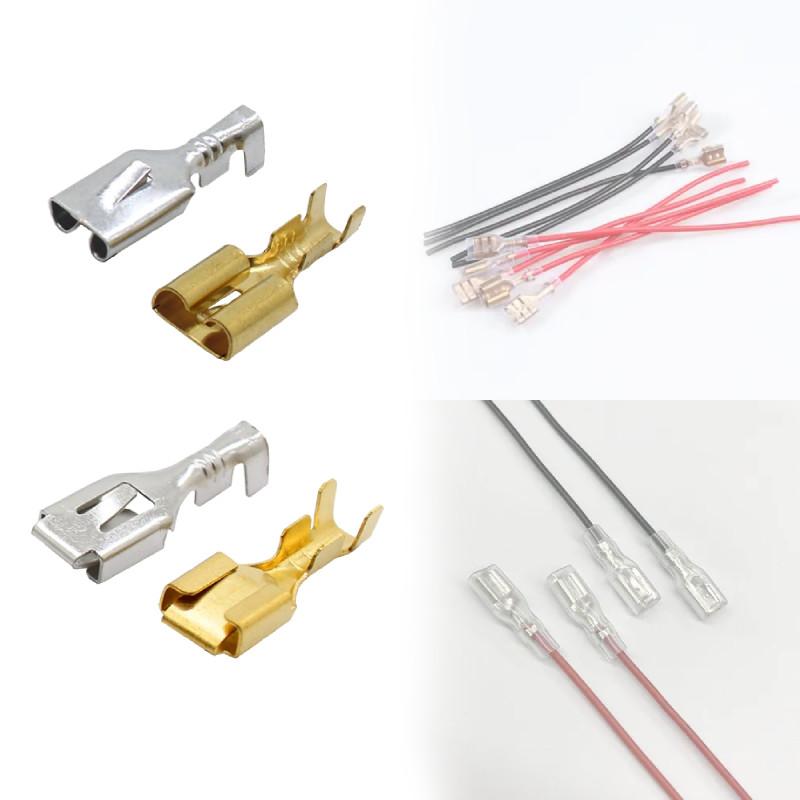 Copper Electronics Tinned Spade Terminal Connectors Automotive Applications